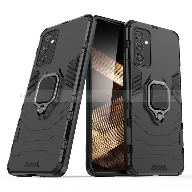 Funda Bumper Silicona y Plastico Mate Carcasa con Magnetico Anillo de dedo Soporte S02 para Samsung Galaxy A15 LTE