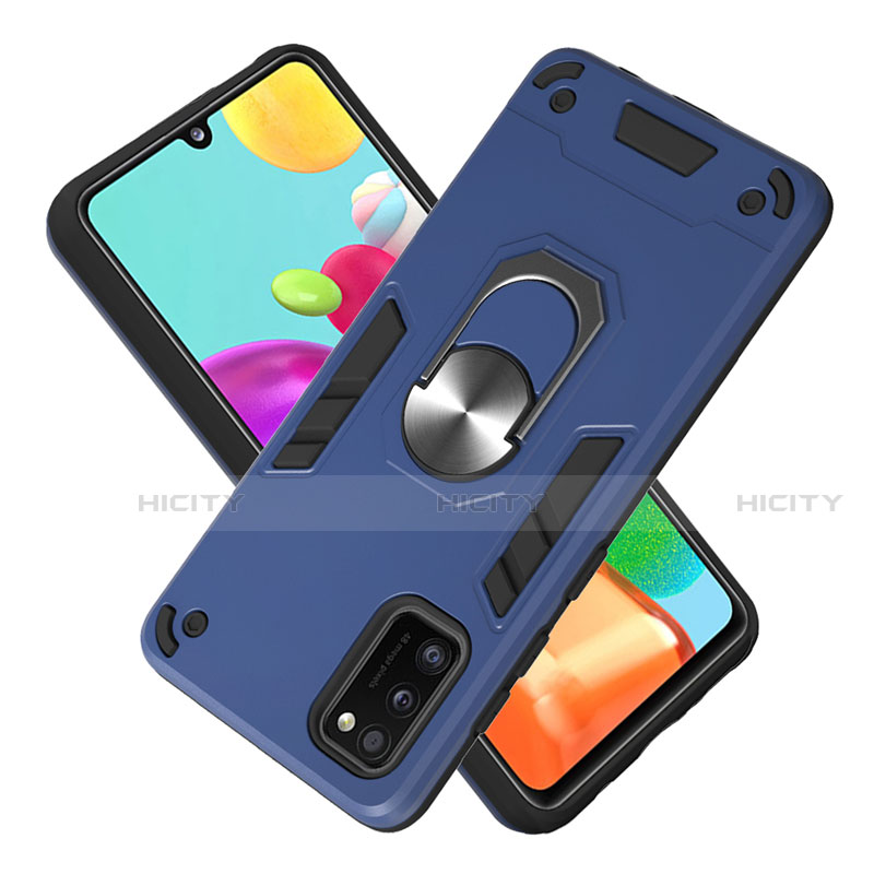 Funda Bumper Silicona y Plastico Mate Carcasa con Magnetico Anillo de dedo Soporte S02 para Samsung Galaxy A41