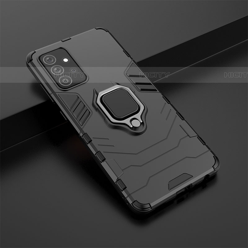 Funda Bumper Silicona y Plastico Mate Carcasa con Magnetico Anillo de dedo Soporte S02 para Samsung Galaxy A72 4G