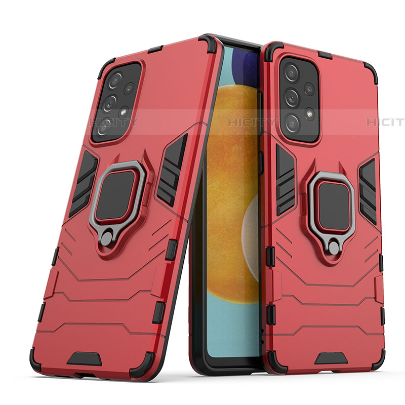 Funda Bumper Silicona y Plastico Mate Carcasa con Magnetico Anillo de dedo Soporte S02 para Samsung Galaxy A73 5G