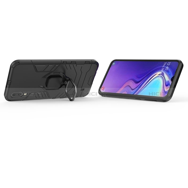 Funda Bumper Silicona y Plastico Mate Carcasa con Magnetico Anillo de dedo Soporte S02 para Samsung Galaxy M10