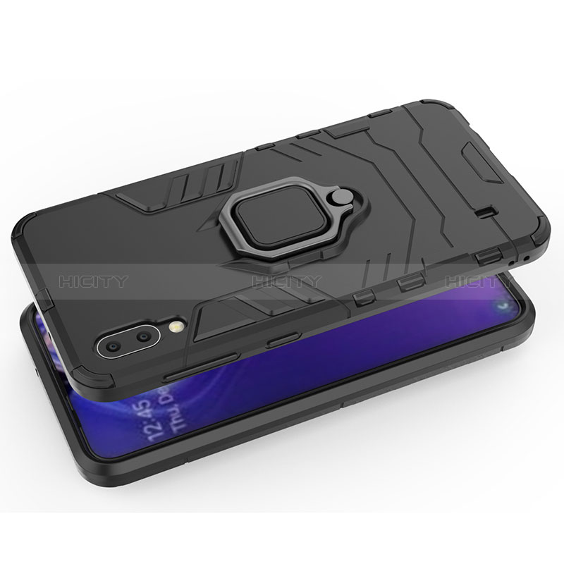 Funda Bumper Silicona y Plastico Mate Carcasa con Magnetico Anillo de dedo Soporte S02 para Samsung Galaxy M10