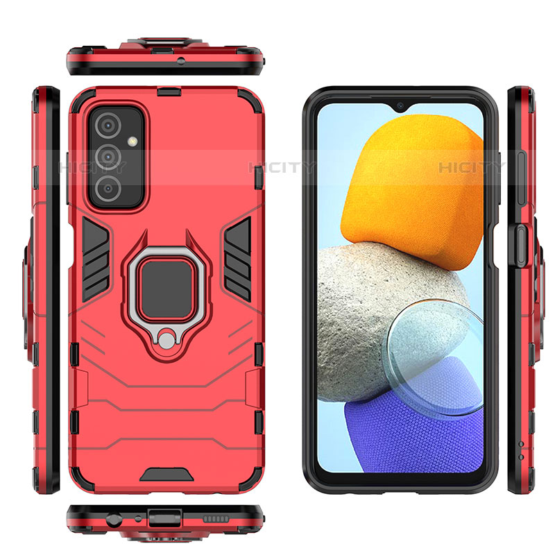 Funda Bumper Silicona y Plastico Mate Carcasa con Magnetico Anillo de dedo Soporte S02 para Samsung Galaxy M23 5G