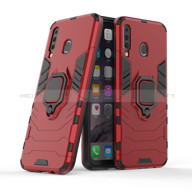 Funda Bumper Silicona y Plastico Mate Carcasa con Magnetico Anillo de dedo Soporte S02 para Samsung Galaxy M30