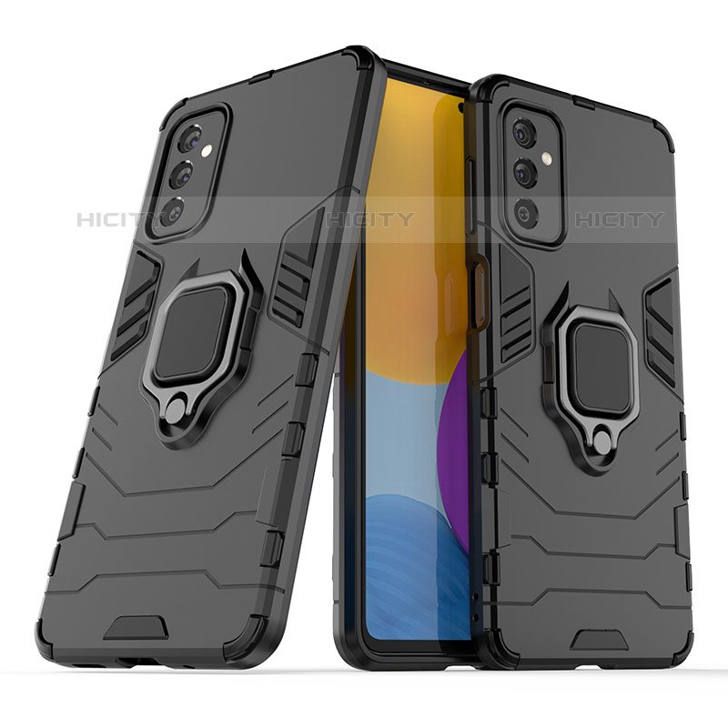 Funda Bumper Silicona y Plastico Mate Carcasa con Magnetico Anillo de dedo Soporte S02 para Samsung Galaxy M52 5G