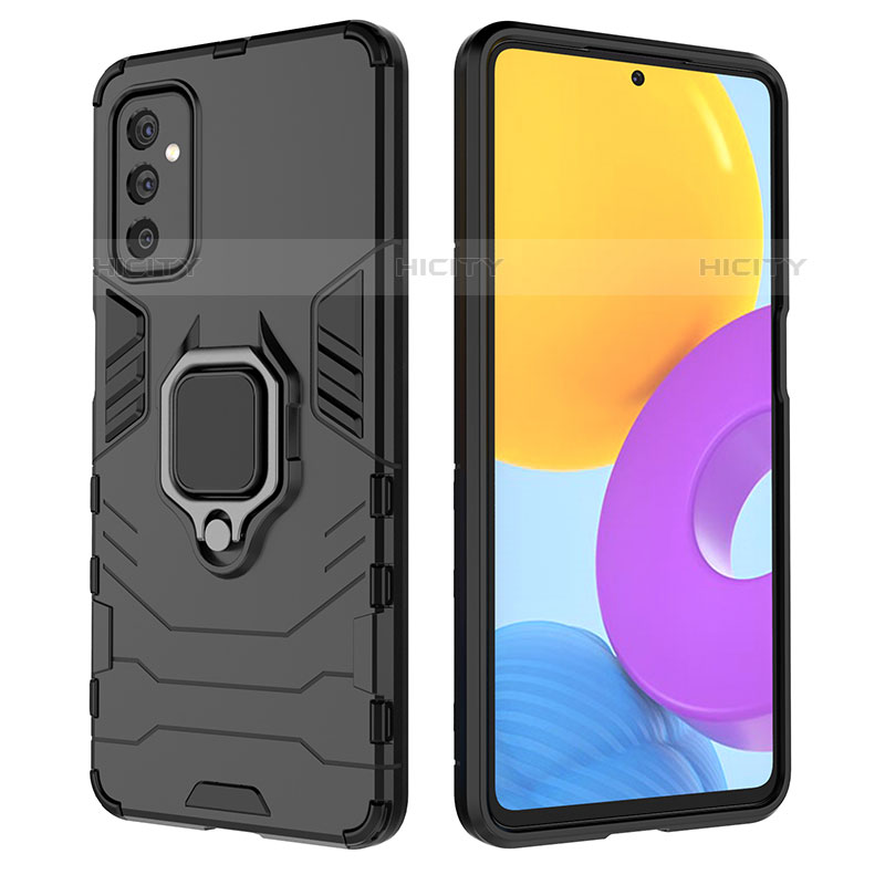 Funda Bumper Silicona y Plastico Mate Carcasa con Magnetico Anillo de dedo Soporte S02 para Samsung Galaxy M52 5G