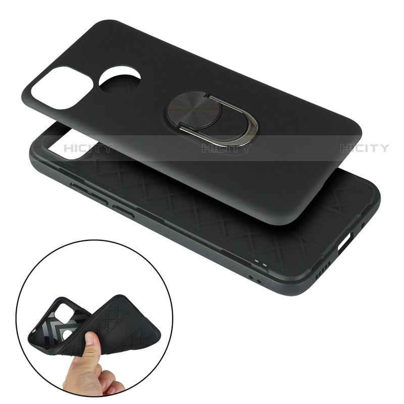 Funda Bumper Silicona y Plastico Mate Carcasa con Magnetico Anillo de dedo Soporte S02 para Xiaomi Redmi 9 India