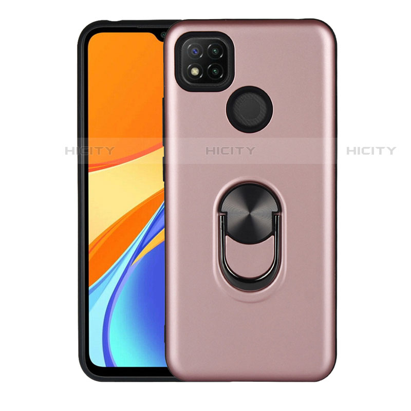 Funda Bumper Silicona y Plastico Mate Carcasa con Magnetico Anillo de dedo Soporte S02 para Xiaomi Redmi 9 India