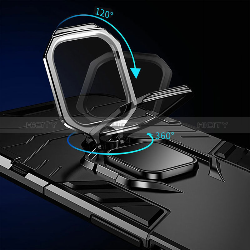 Funda Bumper Silicona y Plastico Mate Carcasa con Magnetico Anillo de dedo Soporte S03 para Samsung Galaxy A22s 5G