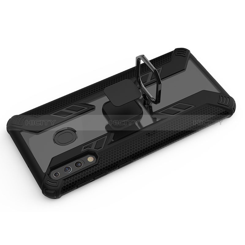 Funda Bumper Silicona y Plastico Mate Carcasa con Magnetico Anillo de dedo Soporte S03 para Samsung Galaxy A40s