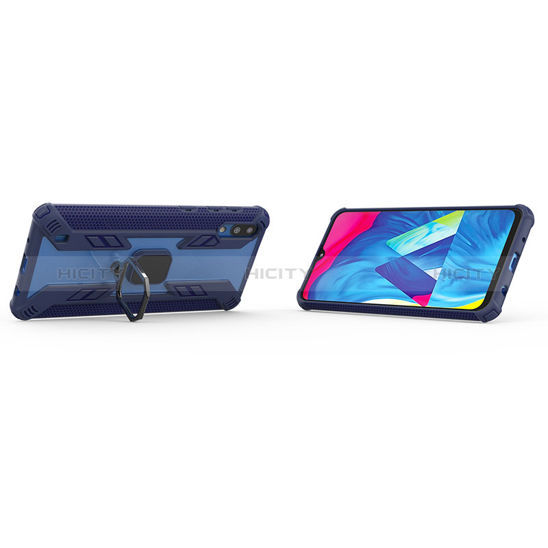 Funda Bumper Silicona y Plastico Mate Carcasa con Magnetico Anillo de dedo Soporte S03 para Samsung Galaxy M10