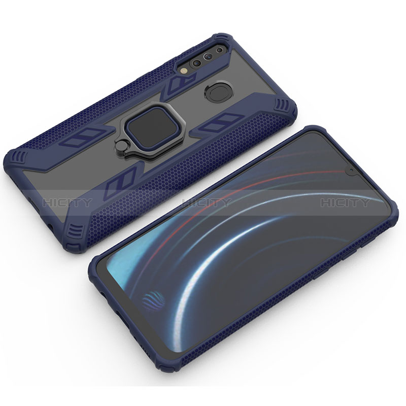 Funda Bumper Silicona y Plastico Mate Carcasa con Magnetico Anillo de dedo Soporte S03 para Samsung Galaxy M30