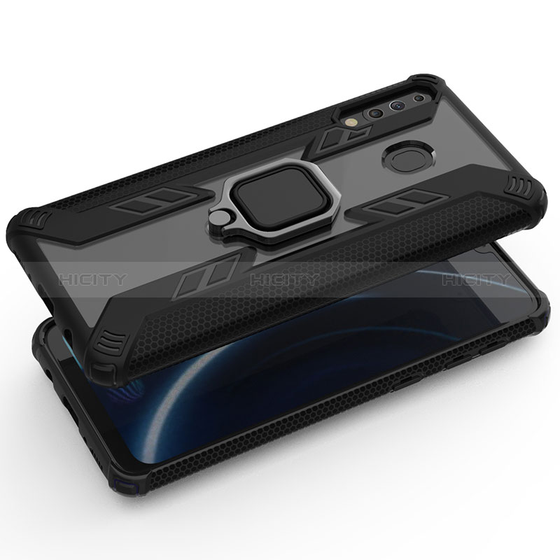 Funda Bumper Silicona y Plastico Mate Carcasa con Magnetico Anillo de dedo Soporte S03 para Samsung Galaxy M30