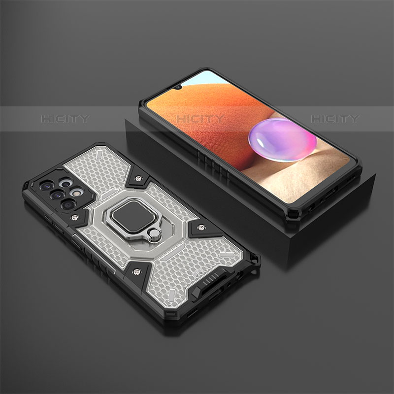 Funda Bumper Silicona y Plastico Mate Carcasa con Magnetico Anillo de dedo Soporte S03 para Samsung Galaxy M32 5G