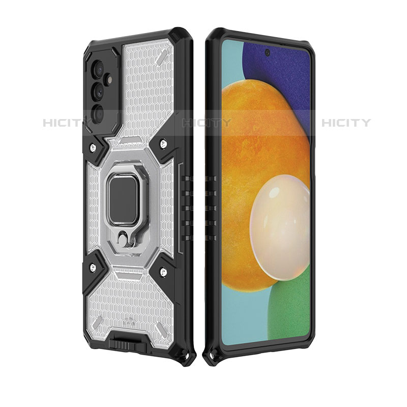 Funda Bumper Silicona y Plastico Mate Carcasa con Magnetico Anillo de dedo Soporte S03 para Samsung Galaxy M52 5G