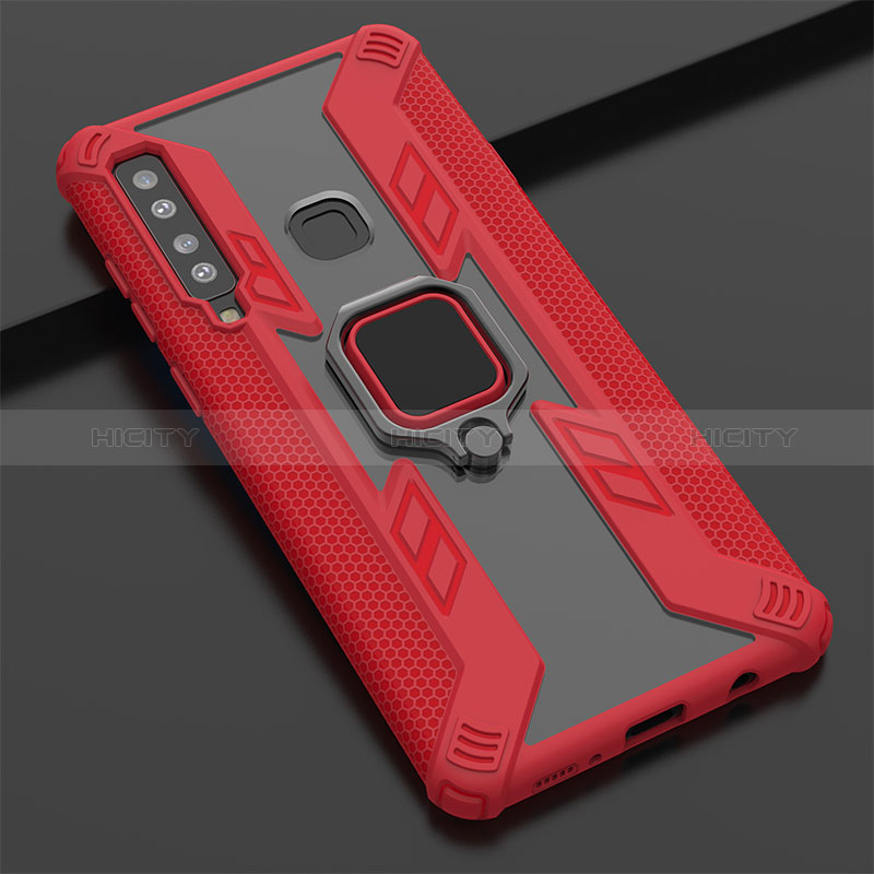 Funda Bumper Silicona y Plastico Mate Carcasa con Magnetico Anillo de dedo Soporte S04 para Samsung Galaxy A9 Star Pro