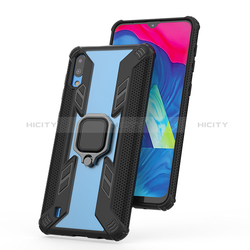 Funda Bumper Silicona y Plastico Mate Carcasa con Magnetico Anillo de dedo Soporte S04 para Samsung Galaxy M10