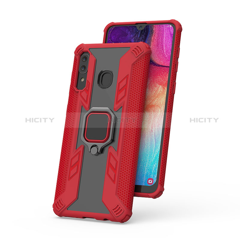 Funda Bumper Silicona y Plastico Mate Carcasa con Magnetico Anillo de dedo Soporte S04 para Samsung Galaxy M10S