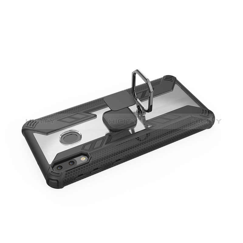 Funda Bumper Silicona y Plastico Mate Carcasa con Magnetico Anillo de dedo Soporte S04 para Samsung Galaxy M20