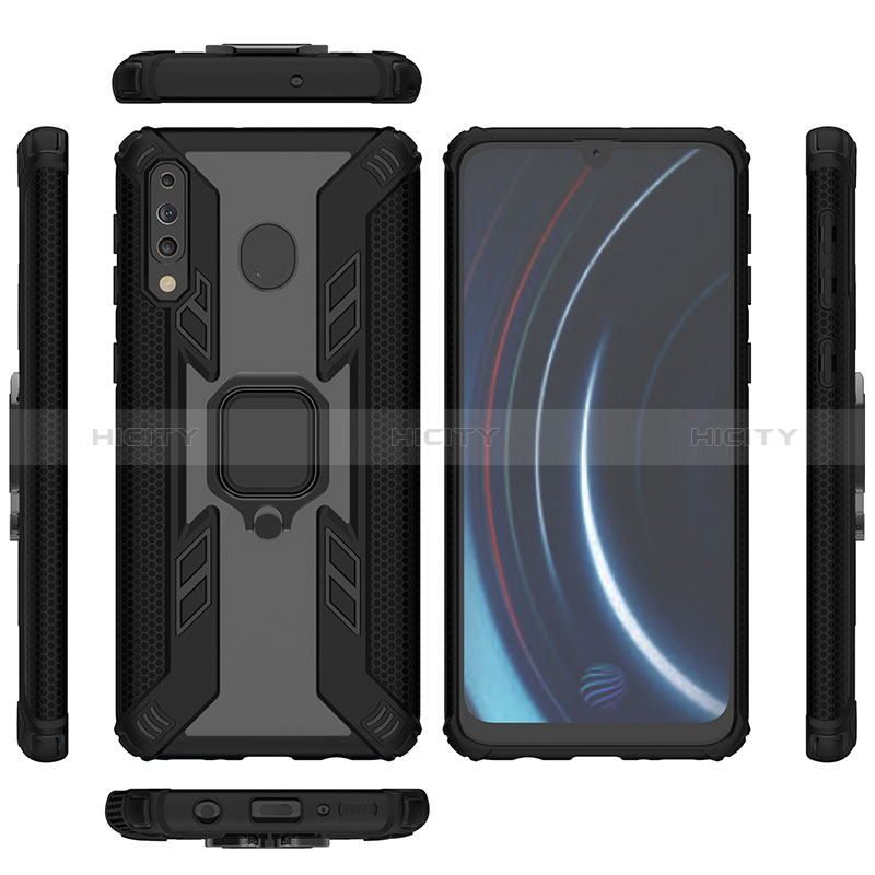 Funda Bumper Silicona y Plastico Mate Carcasa con Magnetico Anillo de dedo Soporte S04 para Samsung Galaxy M30