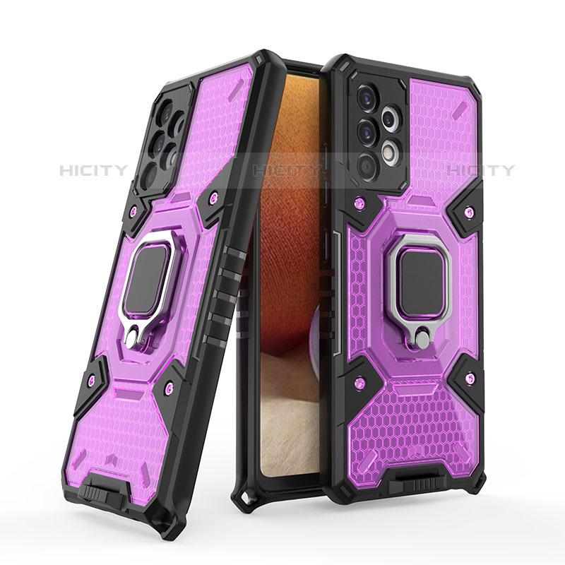 Funda Bumper Silicona y Plastico Mate Carcasa con Magnetico Anillo de dedo Soporte S04 para Samsung Galaxy M32 5G