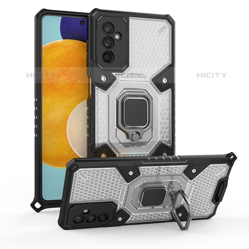 Funda Bumper Silicona y Plastico Mate Carcasa con Magnetico Anillo de dedo Soporte S04 para Samsung Galaxy M52 5G