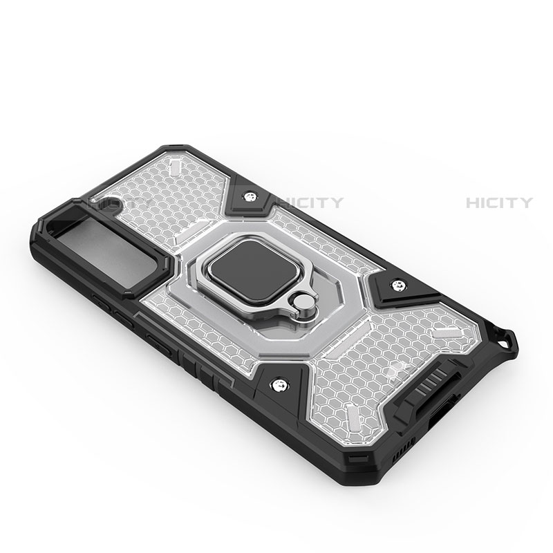 Funda Bumper Silicona y Plastico Mate Carcasa con Magnetico Anillo de dedo Soporte S04 para Samsung Galaxy S21 Plus 5G