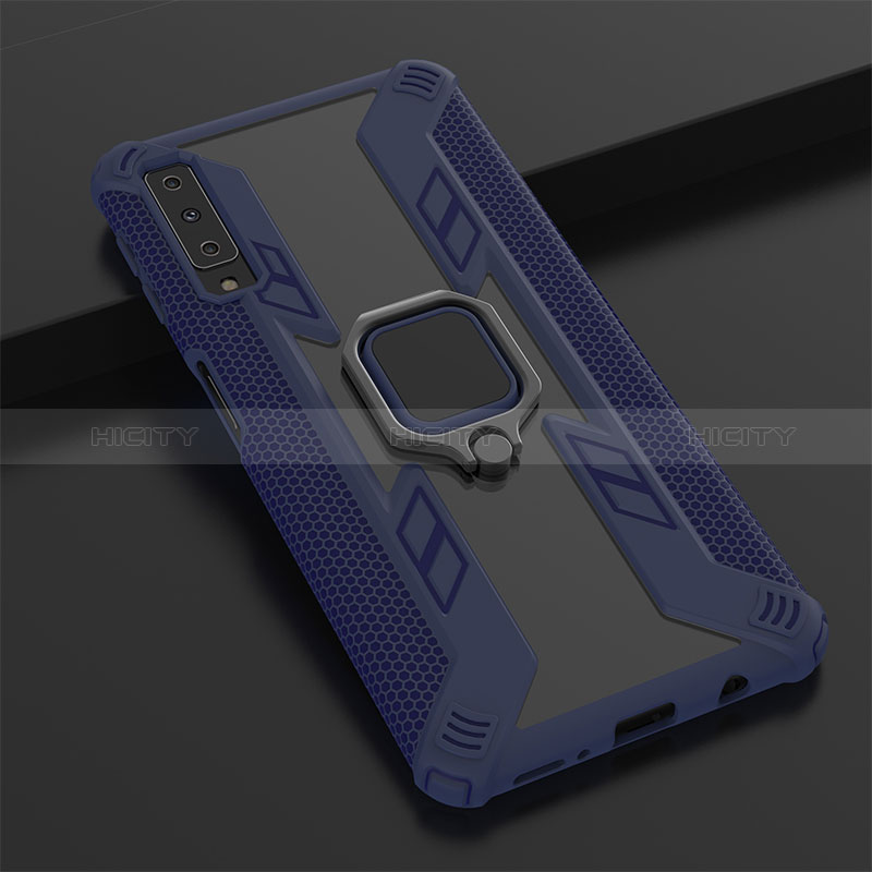 Funda Bumper Silicona y Plastico Mate Carcasa con Magnetico Anillo de dedo Soporte S05 para Samsung Galaxy A7 (2018) A750