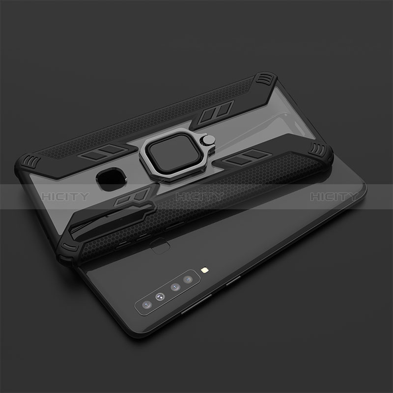 Funda Bumper Silicona y Plastico Mate Carcasa con Magnetico Anillo de dedo Soporte S05 para Samsung Galaxy A9 (2018) A920