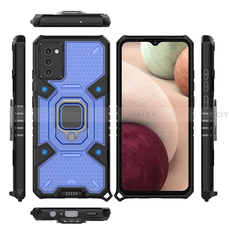 Funda Bumper Silicona y Plastico Mate Carcasa con Magnetico Anillo de dedo Soporte S05 para Samsung Galaxy F02S SM-E025F