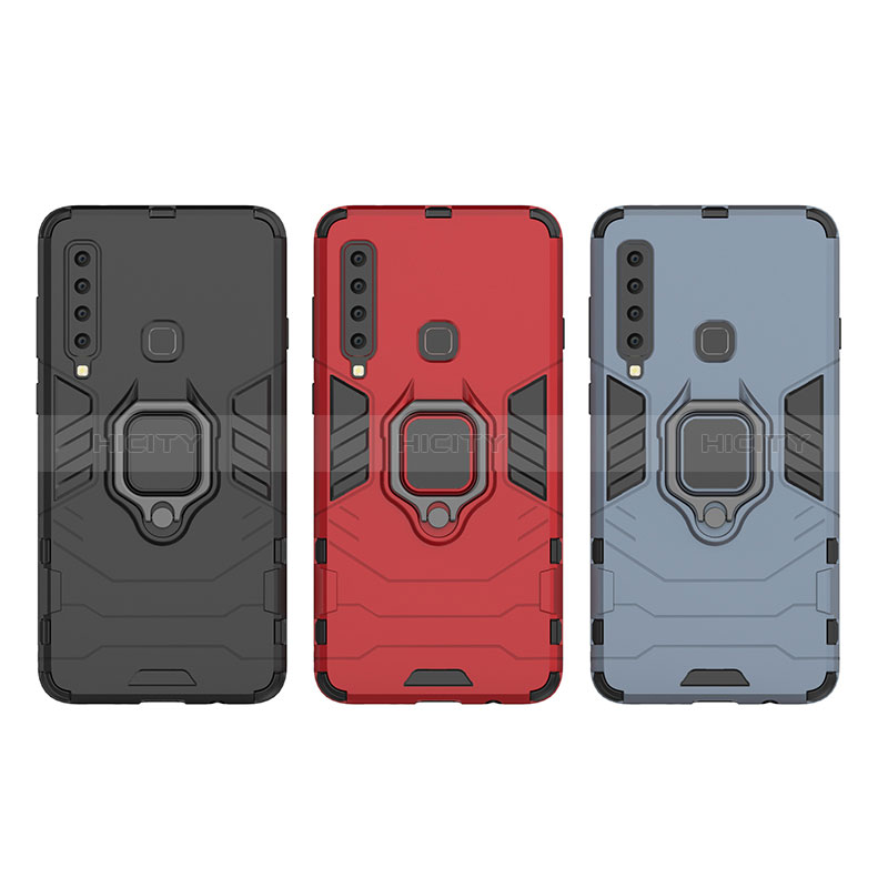 Funda Bumper Silicona y Plastico Mate Carcasa con Magnetico Anillo de dedo Soporte S06 para Samsung Galaxy A9s