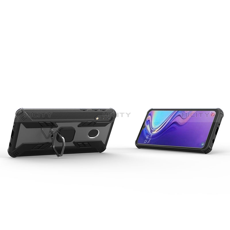 Funda Bumper Silicona y Plastico Mate Carcasa con Magnetico Anillo de dedo Soporte S06 para Samsung Galaxy M20