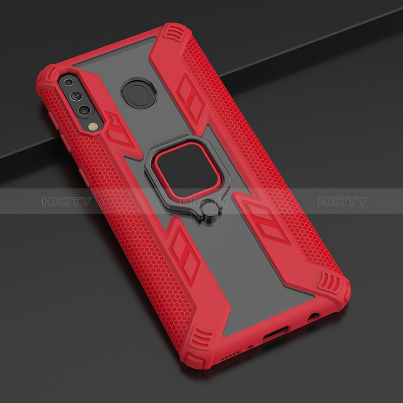 Funda Bumper Silicona y Plastico Mate Carcasa con Magnetico Anillo de dedo Soporte S06 para Samsung Galaxy M30