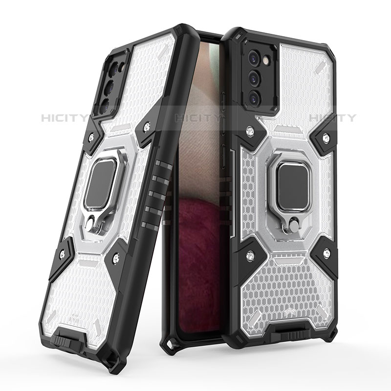 Funda Bumper Silicona y Plastico Mate Carcasa con Magnetico Anillo de dedo Soporte S07 para Samsung Galaxy M02s