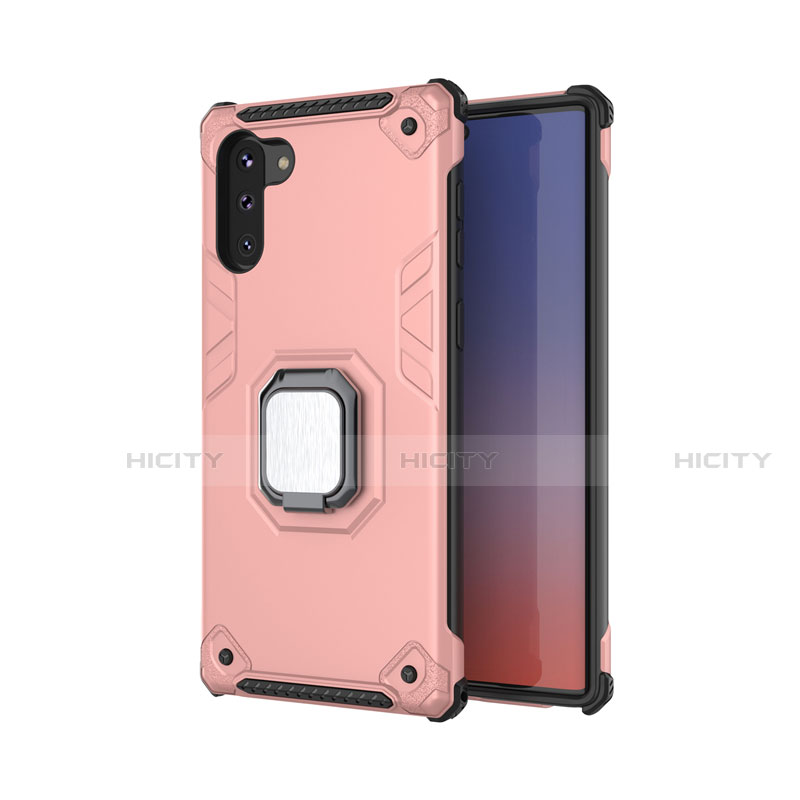 Funda Bumper Silicona y Plastico Mate Carcasa con Magnetico Anillo de dedo Soporte T01 para Samsung Galaxy Note 10