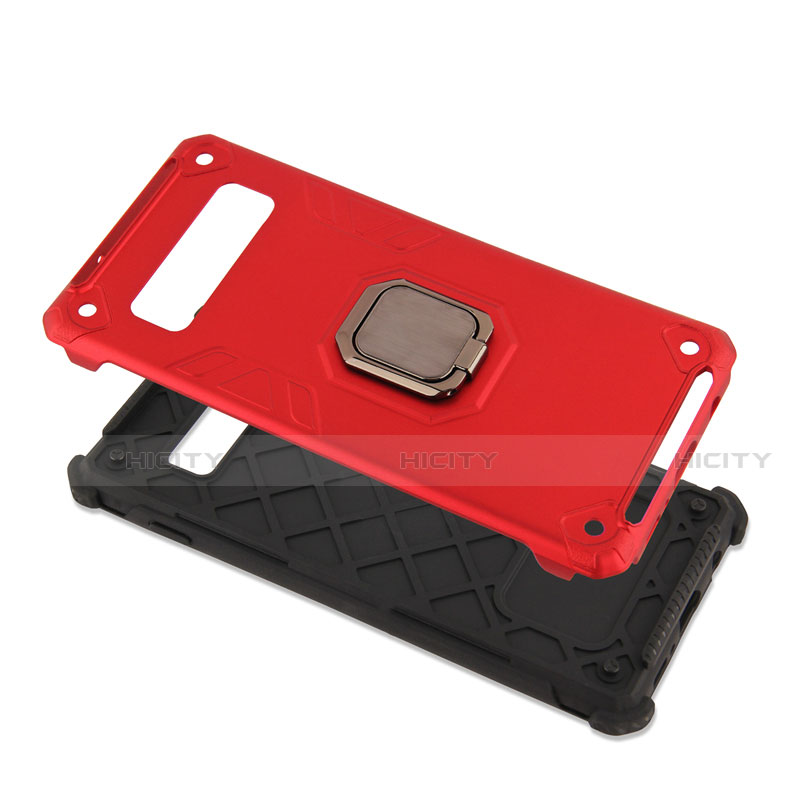 Funda Bumper Silicona y Plastico Mate Carcasa con Magnetico Anillo de dedo Soporte T01 para Samsung Galaxy S10 5G