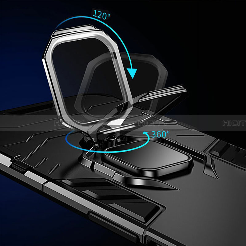 Funda Bumper Silicona y Plastico Mate Carcasa con Magnetico Anillo de dedo Soporte T03 para Samsung Galaxy A23 4G