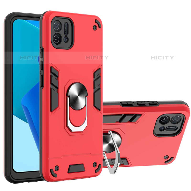 Funda Bumper Silicona y Plastico Mate Carcasa con Magnetico Anillo de dedo Soporte Y01B para Oppo A16K