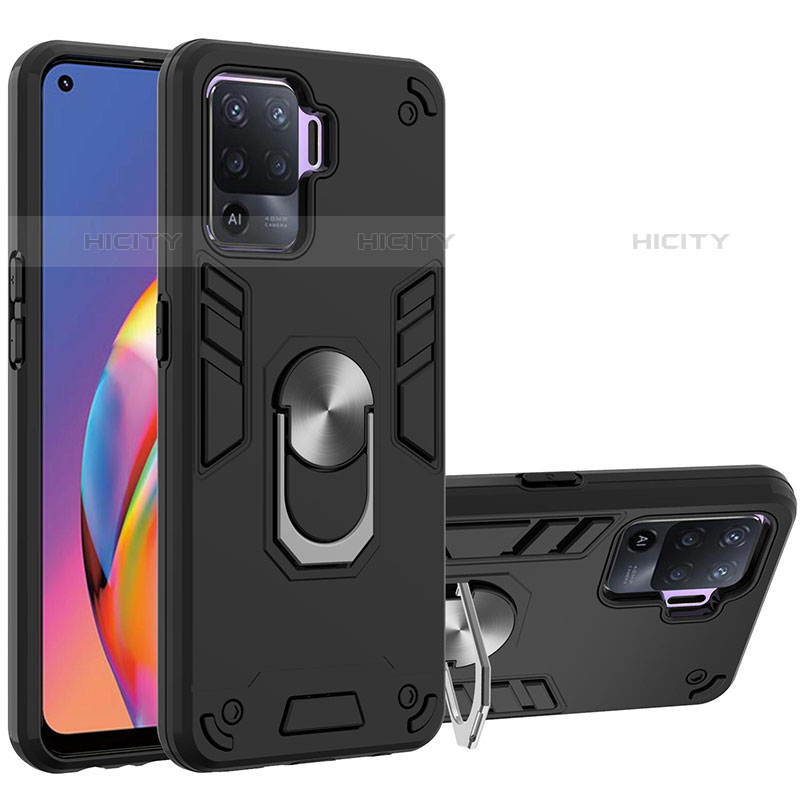 Funda Bumper Silicona y Plastico Mate Carcasa con Magnetico Anillo de dedo Soporte Y01B para Oppo A94 4G