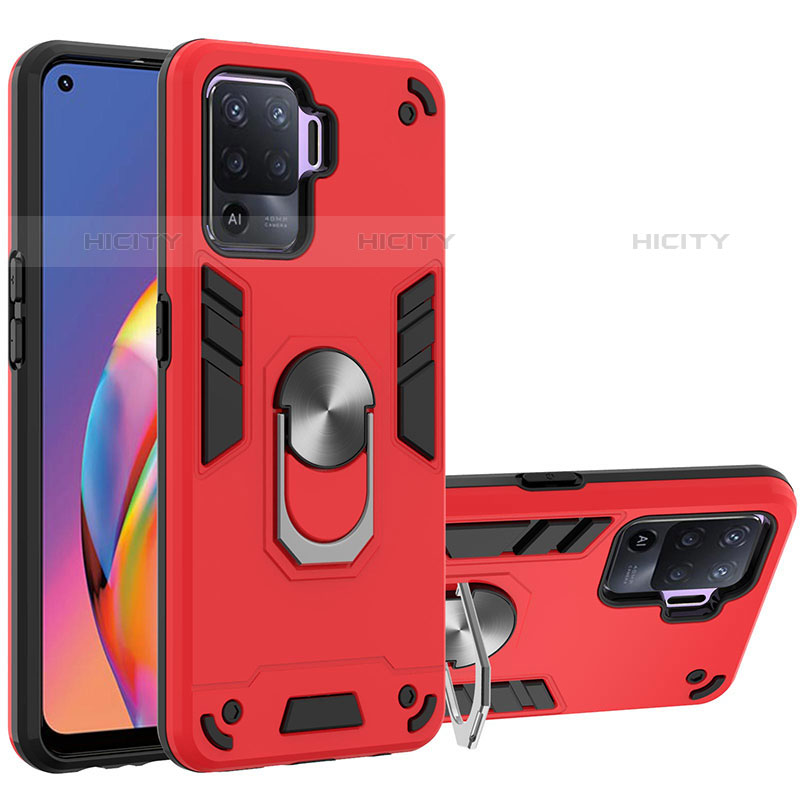 Funda Bumper Silicona y Plastico Mate Carcasa con Magnetico Anillo de dedo Soporte Y01B para Oppo A94 4G