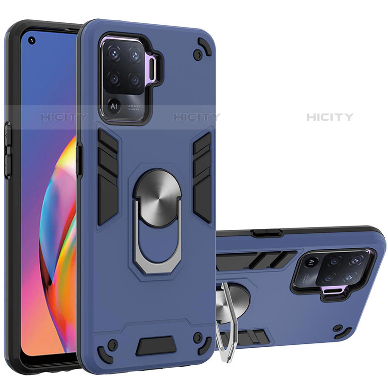 Funda Bumper Silicona y Plastico Mate Carcasa con Magnetico Anillo de dedo Soporte Y01B para Oppo A94 4G