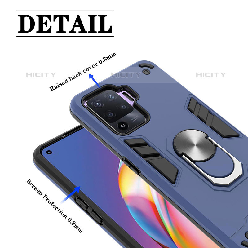 Funda Bumper Silicona y Plastico Mate Carcasa con Magnetico Anillo de dedo Soporte Y01B para Oppo A94 4G