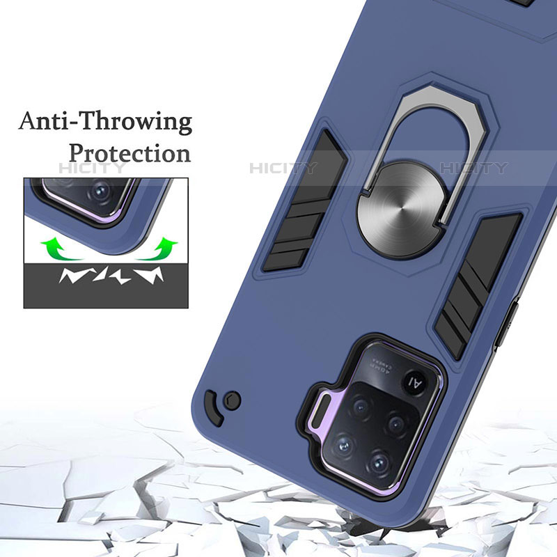 Funda Bumper Silicona y Plastico Mate Carcasa con Magnetico Anillo de dedo Soporte Y01B para Oppo A94 4G