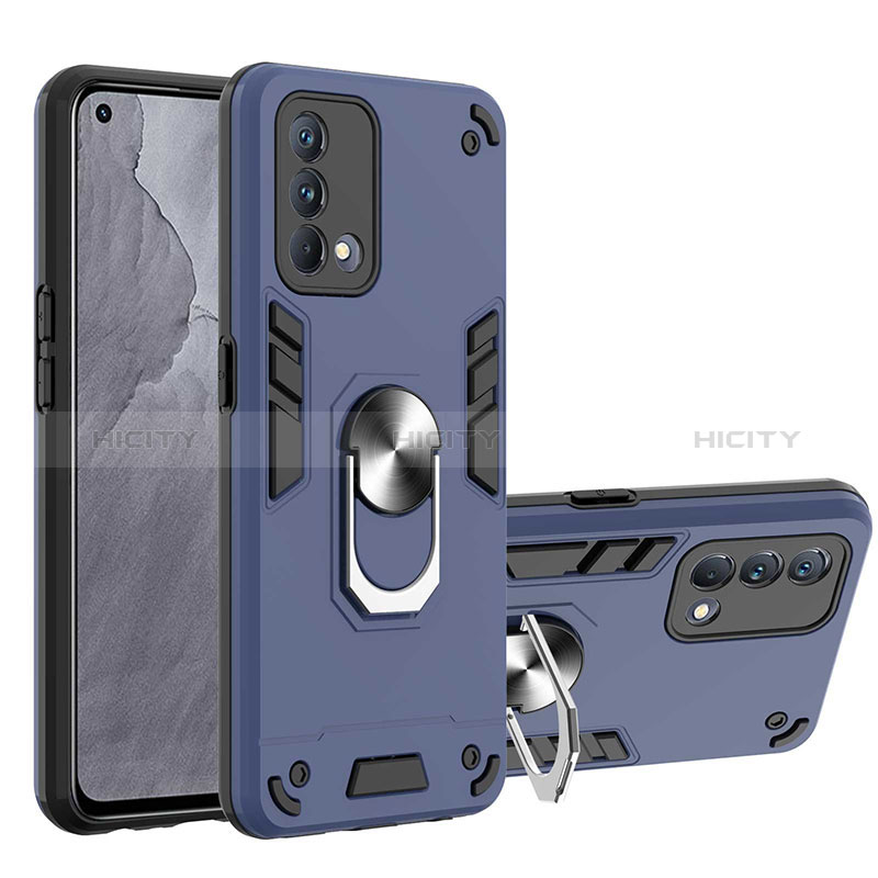 Funda Bumper Silicona y Plastico Mate Carcasa con Magnetico Anillo de dedo Soporte Y01B para Realme GT Master 5G