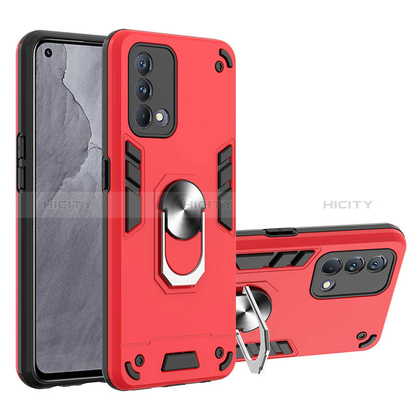 Funda Bumper Silicona y Plastico Mate Carcasa con Magnetico Anillo de dedo Soporte Y01B para Realme GT Master 5G