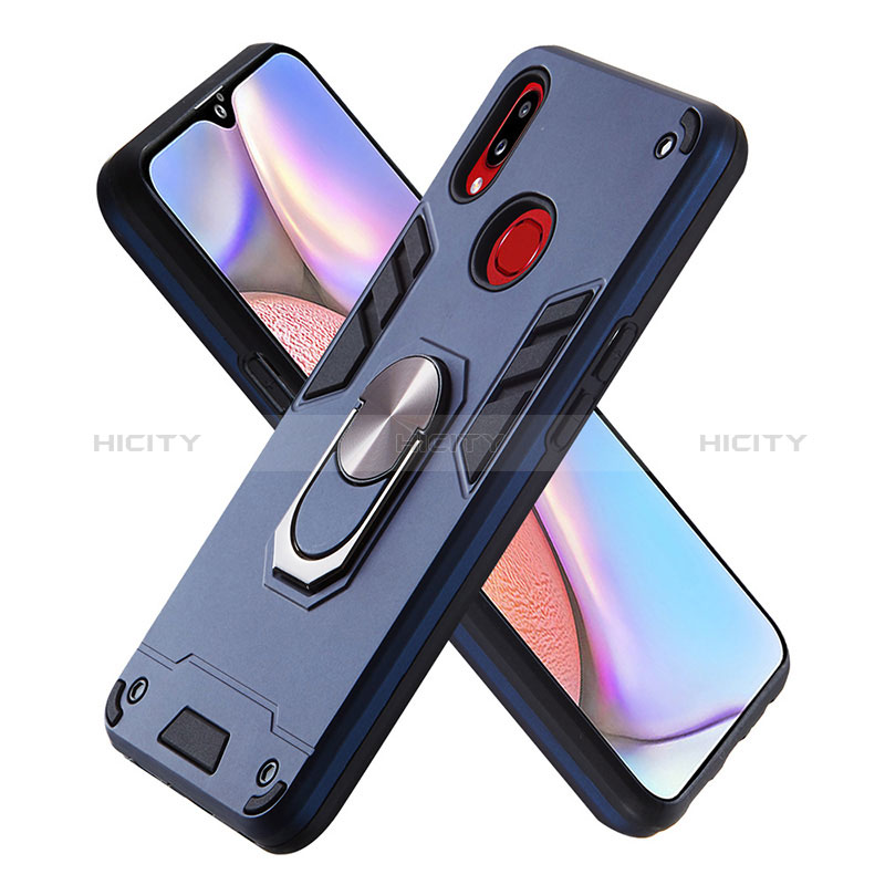 Funda Bumper Silicona y Plastico Mate Carcasa con Magnetico Anillo de dedo Soporte Y01B para Samsung Galaxy A10s