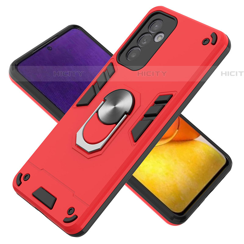 Funda Bumper Silicona y Plastico Mate Carcasa con Magnetico Anillo de dedo Soporte Y01B para Samsung Galaxy A24 4G