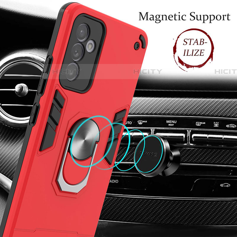 Funda Bumper Silicona y Plastico Mate Carcasa con Magnetico Anillo de dedo Soporte Y01B para Samsung Galaxy A24 4G