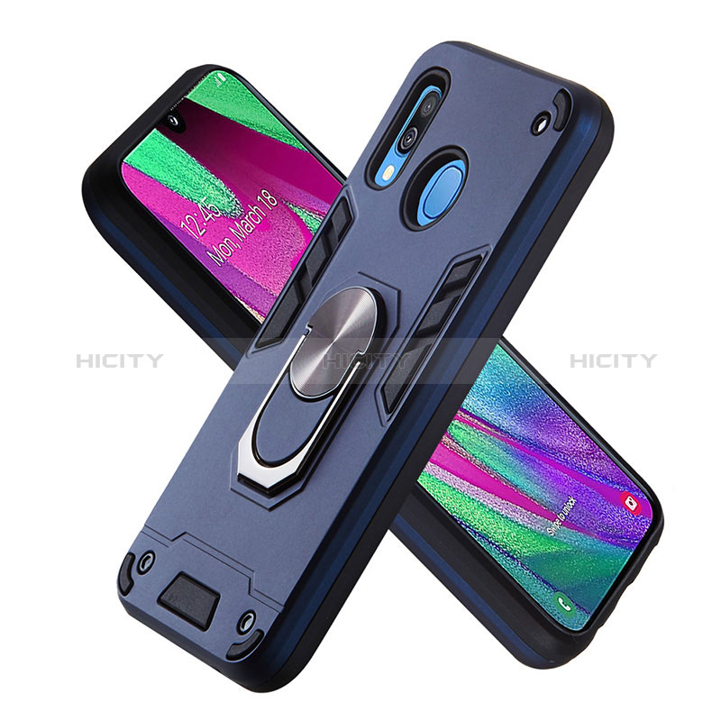 Funda Bumper Silicona y Plastico Mate Carcasa con Magnetico Anillo de dedo Soporte Y01B para Samsung Galaxy A40