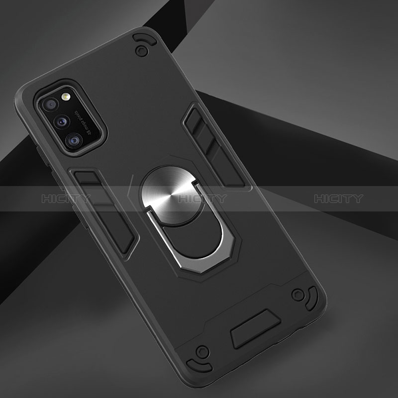 Funda Bumper Silicona y Plastico Mate Carcasa con Magnetico Anillo de dedo Soporte Y01B para Samsung Galaxy A41